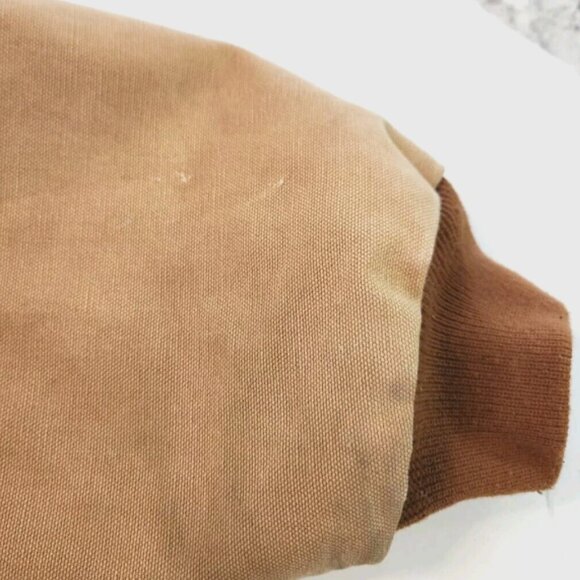 Carhartt J140 Duck Canvas Hooded Quilt Lined Heavy Work Zip Jacket Coat - Picture 14 of 16